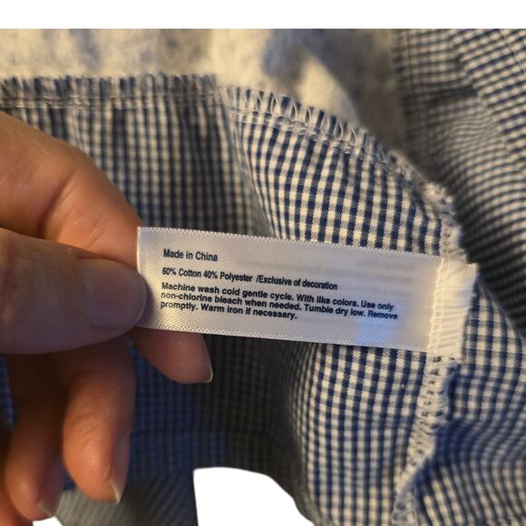 Celestial Dreams blue micro floral and gingham sleeping gown size 3x - Picture 7 of 7